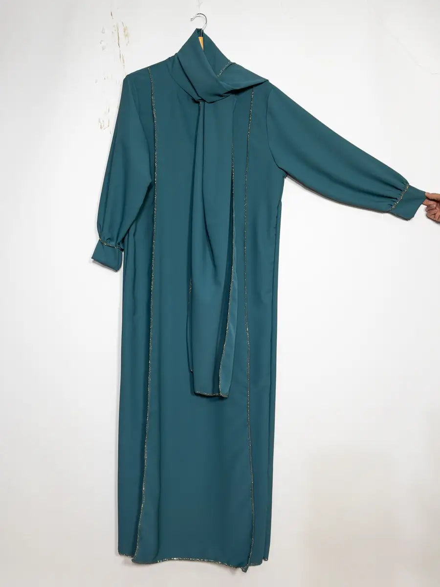 Long Silk Abaya Dress